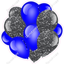 Blue & Silver Balloon Cluster