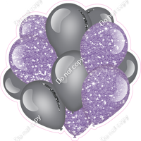 Lavender & Silver Balloon Cluster