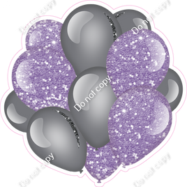 Lavender & Silver Balloon Cluster