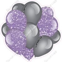 Lavender & Silver Balloon Cluster
