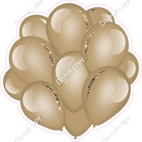 Flat Khaki Balloon Cluster