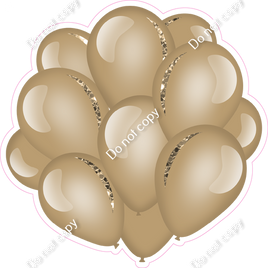 Flat Khaki Balloon Cluster