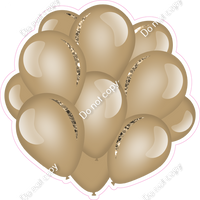 Flat Khaki Balloon Cluster