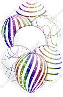 White Balloons - Rainbow Sparkle Accents