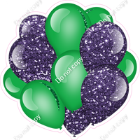 Purple & Green Balloon Cluster