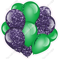 Purple & Green Balloon Cluster