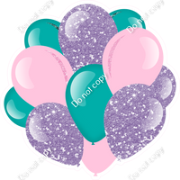Lavender Baby Pink Teal Balloon Bundle