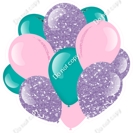 Lavender Baby Pink Teal Balloon Bundle