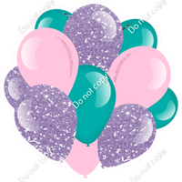 Lavender Baby Pink Teal Balloon Bundle