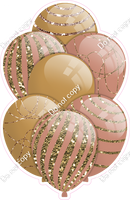Gold Rose Gold XL Balloon Bundle