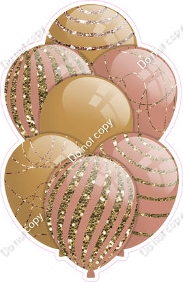Gold Rose Gold XL Balloon Bundle