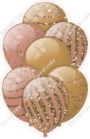 Gold Rose Gold XL Balloon Bundle
