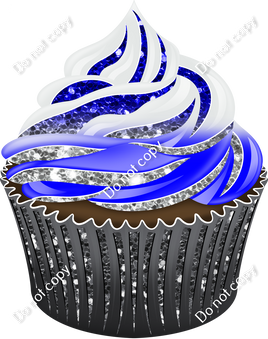 Chocolate Cupcake - Blue & Light Silver Ombre w/ Variants