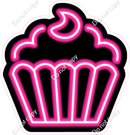 NEON - Hot Pink Cupcake