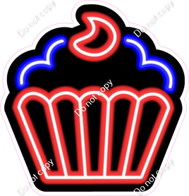 NEON - Red & Blue Cupcake