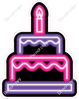NEON - Hot Pink & Purple Cake