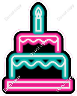 NEON - Hot Pink & Teal Cake