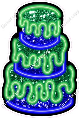 NEON - Blue & Green Cake - Sparkle