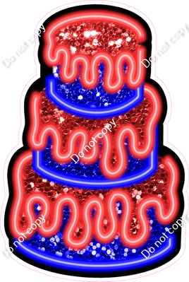 NEON - Red & Blue Cake - Sparkle