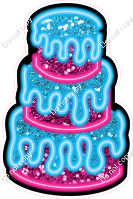 NEON - Caribbean & Hot Pink Cake - Sparkle
