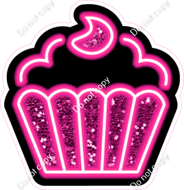 NEON - Hot Pink Cupcake - Sparkle