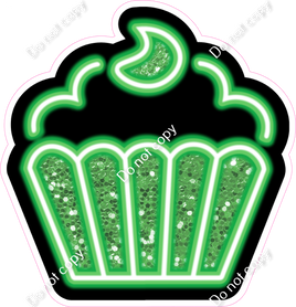 NEON - Lime Green Green Cupcake - Sparkle