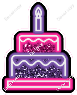 NEON - Hot Pink & Purple Cake - Sparkle
