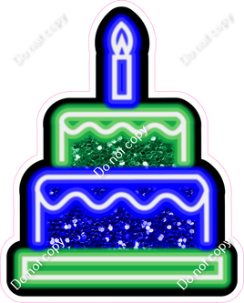 NEON - Blue & Green Cake - Sparkle
