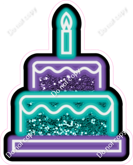 NEON - Purple & Teal Cake - Sparkle