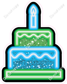 NEON - Caribbean & Lime Green Cake - Sparkle