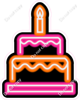 NEON - Hot Pink & Orange Cake