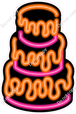 NEON - Hot Pink & Orange Cake