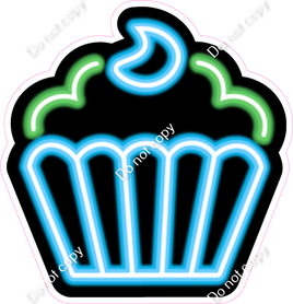 NEON Caribbean & Lime Green Cupcake