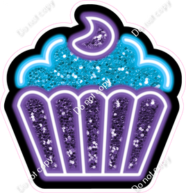 NEON Purple & Caribbean Cupcake - Sparkle