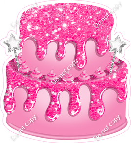 2 Tier Bubble Cake, Bubblegum Dollops & Drip