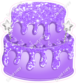 2 Tier Lilac Cake, Lilac Dollops & Drip