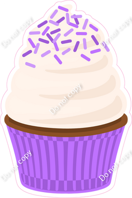 Flat Lilac Cupcake