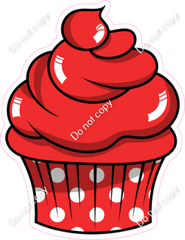 Cartoon Cupcake - Red