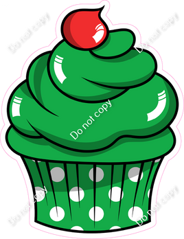 Cartoon Cupcake - Green