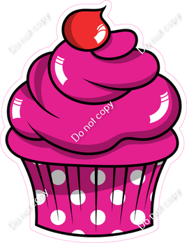 Cartoon Cupcake - Hot Pink