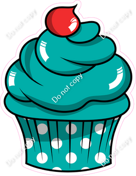 Cartoon Cupcake - Teal