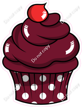 Cartoon Cupcake - Burgundy