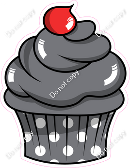 Cartoon Cupcake - Silver