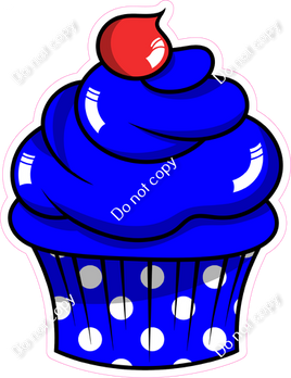 Cartoon Cupcake - Blue