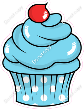 Cartoon Cupcake - Baby Blue