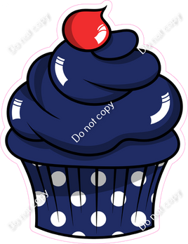 Cartoon Cupcake - Navy Blue