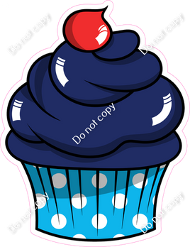 Cartoon Cupcake - Navy Blue & Caribbean