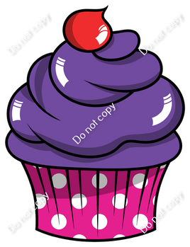 Cartoon Cupcake - Purple & Hot Pink