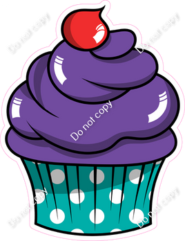 Cartoon Cupcake - Purple & Teal