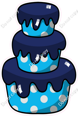 Cartoon Cake - Navy Blue & Caribbean